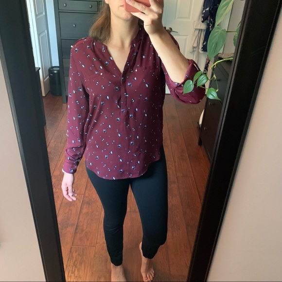 EUC Deep Red Medium Dynamite Blouse - Picture 3 of 9